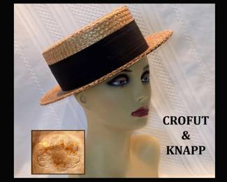 Vintage Crofut and Knapp Straw Hat