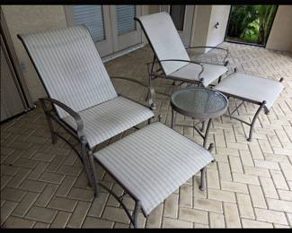 Lanai Chairs & Ottomans and Small Table