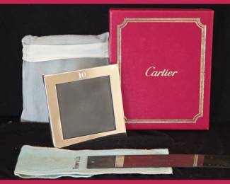 Cartier Frame in Original Box and Tiffany Ruler with Case