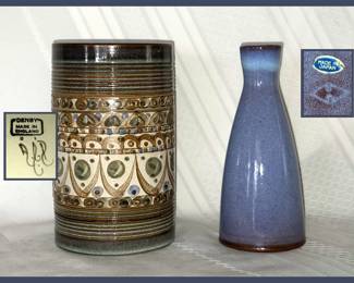 Denby Pottery England, Artist Signed, and Vintage Pottery Vase Japan