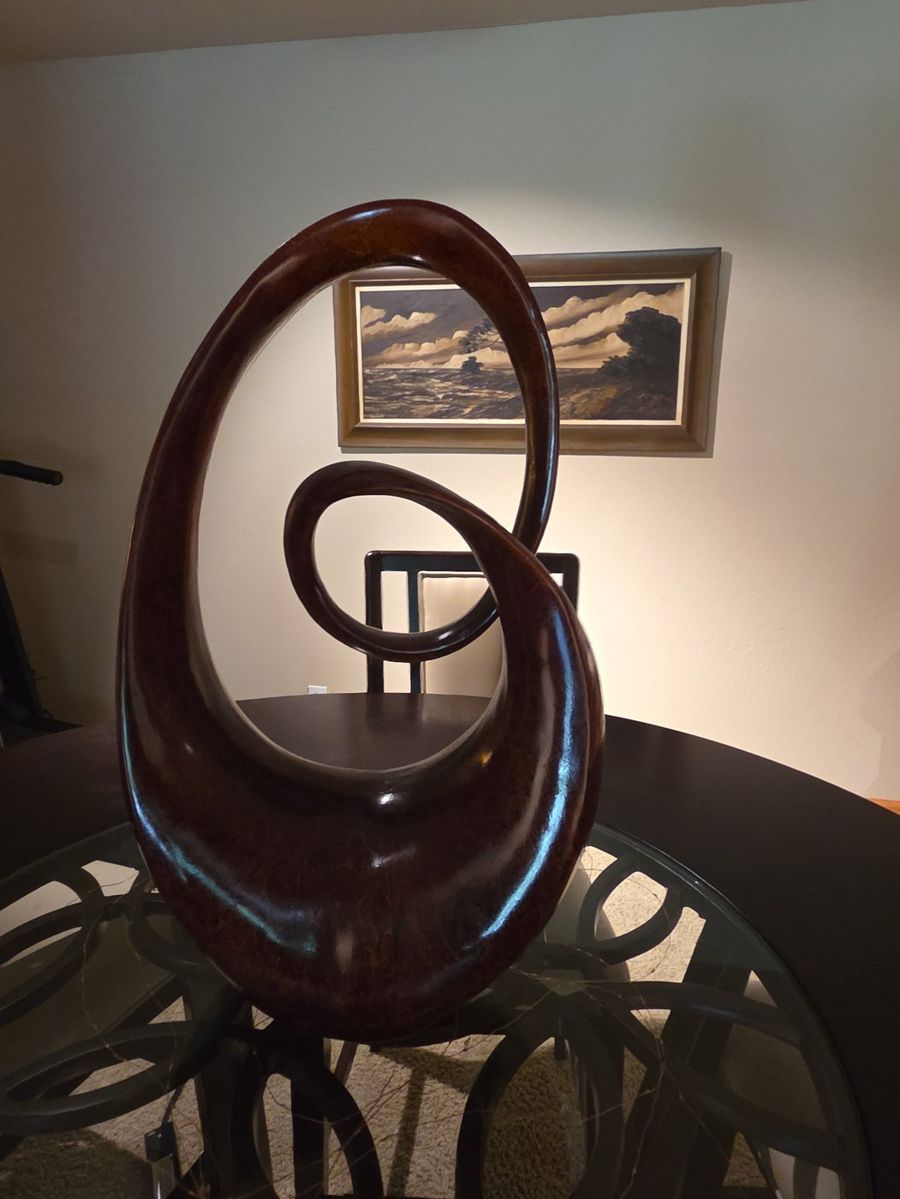 1970s Rosewood Swirl Sculpture