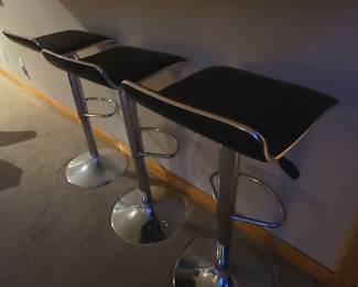 Modern Style Adjustable Bar Stools (Set of 3)