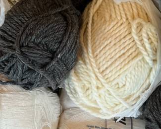 Assorted Yarn Skeins: Lion Brand Hometown USA, Loops & Threads Impeccable Tweed, Red Heart Super Saver, and More