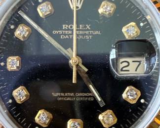 Rolex Datejust Two-Tone Watch with Black Diamond Dial (pending authentication)