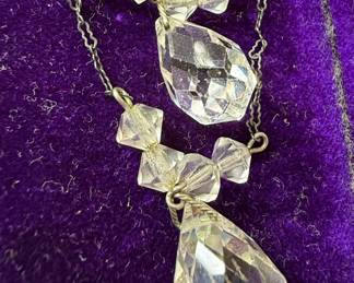 Art Deco Czech Crystal Drop Necklace