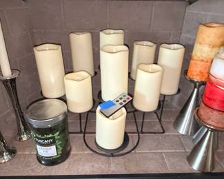 Assorted LED and Wax Candle Collection with Candle Holders