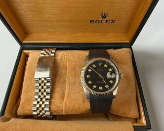 Rolex Datejust Two-Tone Watch with Black Diamond Dial (pending authentication)