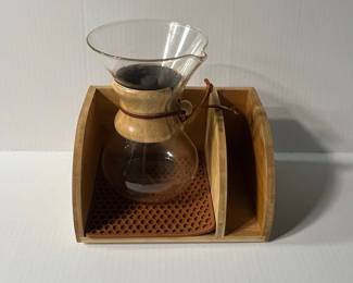 Chemex Classic Series Pour-Over Coffee Maker with Wood Organizer Stand