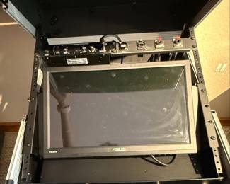 Seismic Audio 16U Rack Case with Furman Power Conditioner and ASUS Monitor