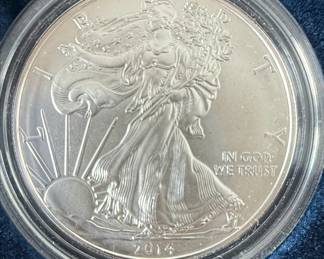 2014-W American Eagle One Ounce Silver Uncirculated Coin with COA