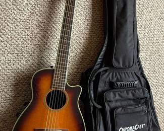 Ovation Style Acoustic-Electric Guitar with ChromaCast Case