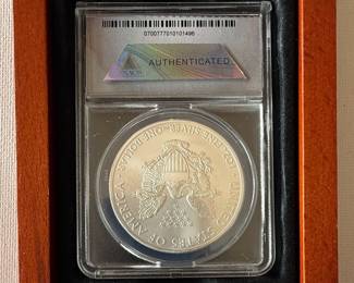 2013-S American Silver Eagle ANACS MS70 Inaugural Strike in Display Box