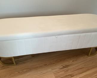 Modern Style Oval Upholstered Storage Bench