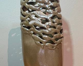 Abstract Openwork Vase - Gold Finish
