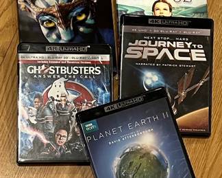 Assorted 4K Ultra HD Blu-ray Movie Collection (Avatar, Planet Earth II, Journey to Space, Ghostbusters, Wizard of Oz)