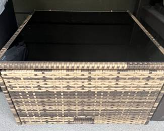 Wicker Style Outdoor Storage Coffee Table