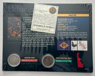 Delaware The First State Colorized State Quarter Set with COA