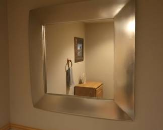 Corden Stainless Silver Beveled Wall Mirror
