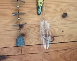 Talavera Style Dragonfly Wind Chime and Vase