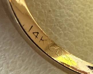 14k Gold Pear Shape Diamond Solitaire Ring