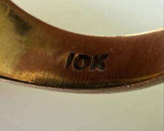 10K Gold Hematite Intaglio Ring
