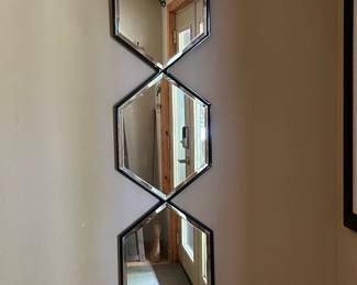 Mid-Century Modern Style Hexagonal Triple Mirror