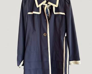 Guess Navy and White Trim Trench Coat
