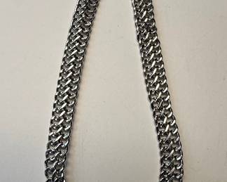 14k White Gold Double Curb Link Bracelet