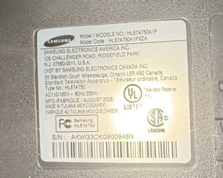 Samsung HL67A750A1F DLP Television with Cart
