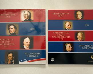 2010 and 2014 United States Mint Presidential $1 Coin Uncirculated Sets (Denver and Philadelphia)
