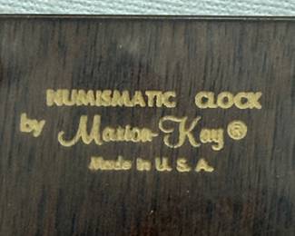 Marion-Kay "Last United States Silver Coinage" Model 72 Walnut Numismatic Clock