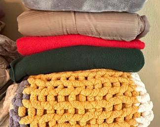 Assorted Household Bedding and Throw Blanket Collection
