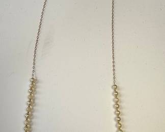 Cultured Pearl and 14k Gold Chain Necklace