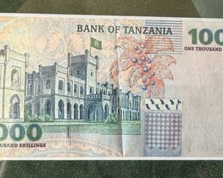 Framed Bank of Tanzania 1000 Shilling Banknote Set