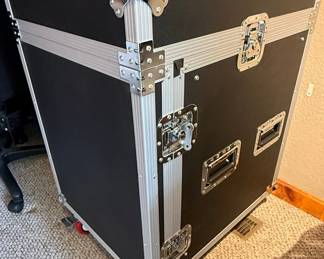 Seismic Audio 16U Rack Case with Furman Power Conditioner and ASUS Monitor