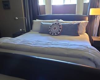 Contemporary Style Upholstered King Bed