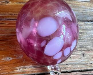 Hand Blown Art Glass Witch Ball Ornament