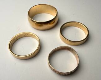 Collection of Four Gold Wedding Bands