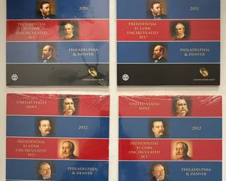 2011 and 2012 US Mint Presidential $1 Coin Uncirculated Sets (Denver and Philadelphia)