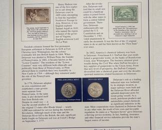 1999 Delaware Statehood Uncirculated Quarter and Stamp Collection