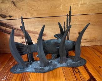 Hand-Forged Metal Fish Sculpture