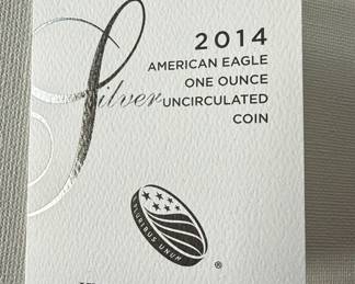 2014-W American Eagle One Ounce Silver Uncirculated Coin with COA