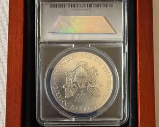 2013 American Silver Eagle MS70 ANACS Inaugural Strike in Display Box