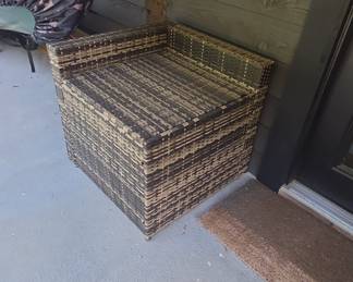 Resin Wicker Style Outdoor Storage Box