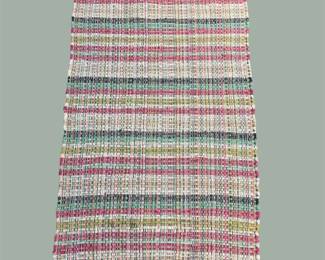 Multicolor striped rug with fine horizontal pattern