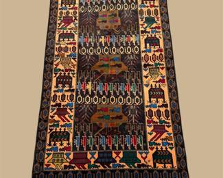 Dark multicolor runner with intricate geometric and decorative motifs