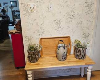 Cute bench and farm decor