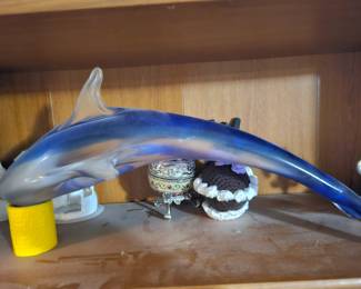 large glass fish, excuse the dust