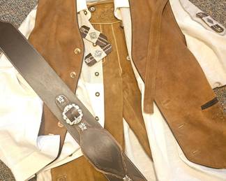 Original Bavarian outfit, Lederhosen, short, Best, Belton and suspenders 