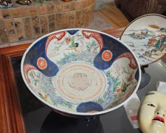 Large vintage Imari bowl on stand